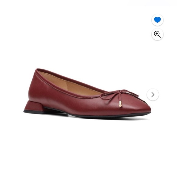 NWT Clark’s Ubree Burgundy Leather Ballet Flats - Picture 3 of 7